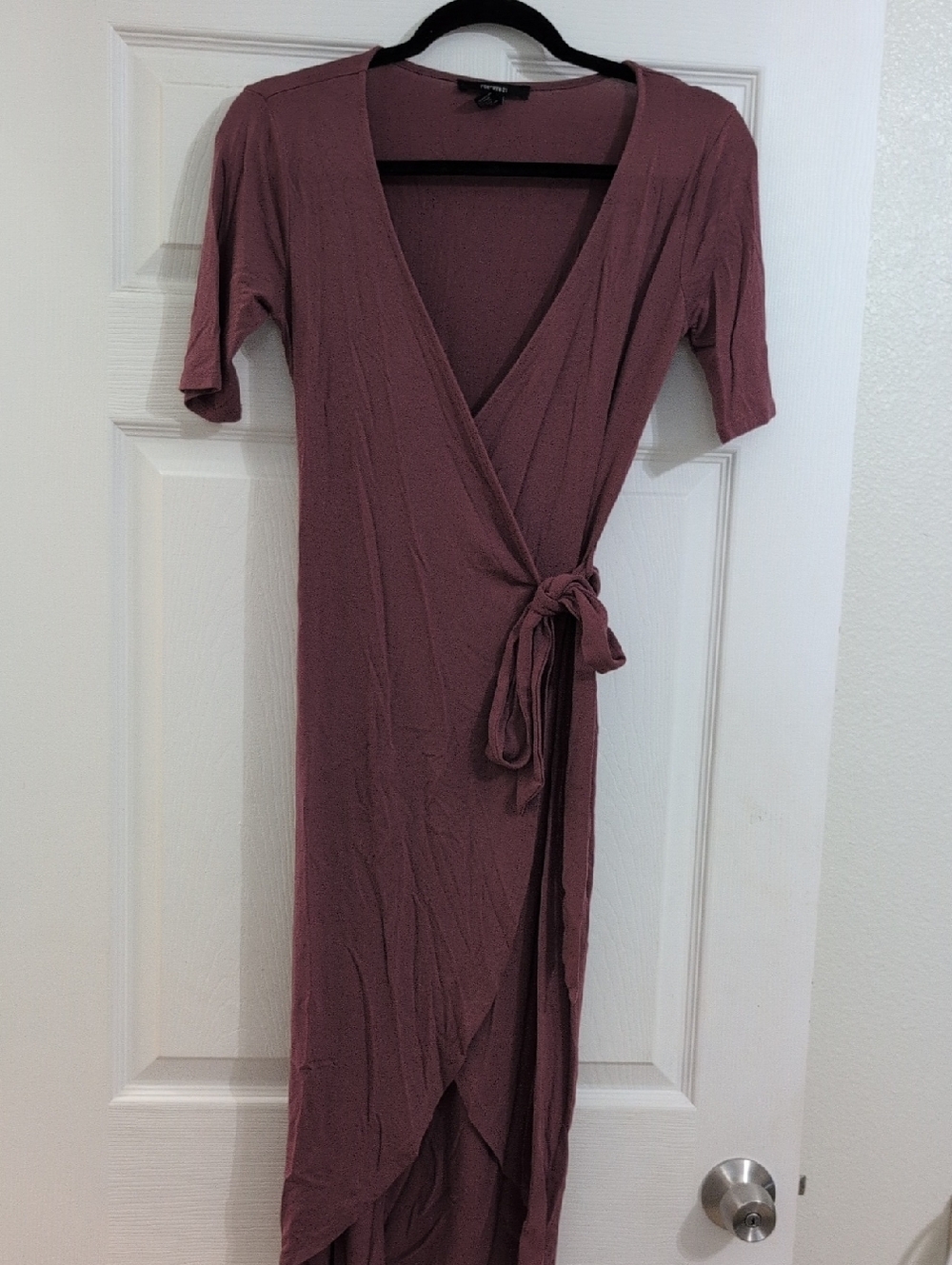Forever 21 Mauve Tie-Waist Midi Wrap Dress